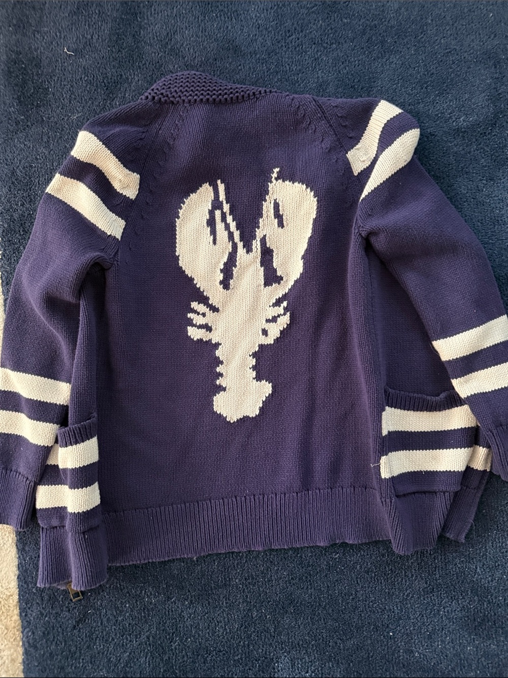 J. Crew Lobster Sweater-Jacket- Navy - Picture 3 of 6